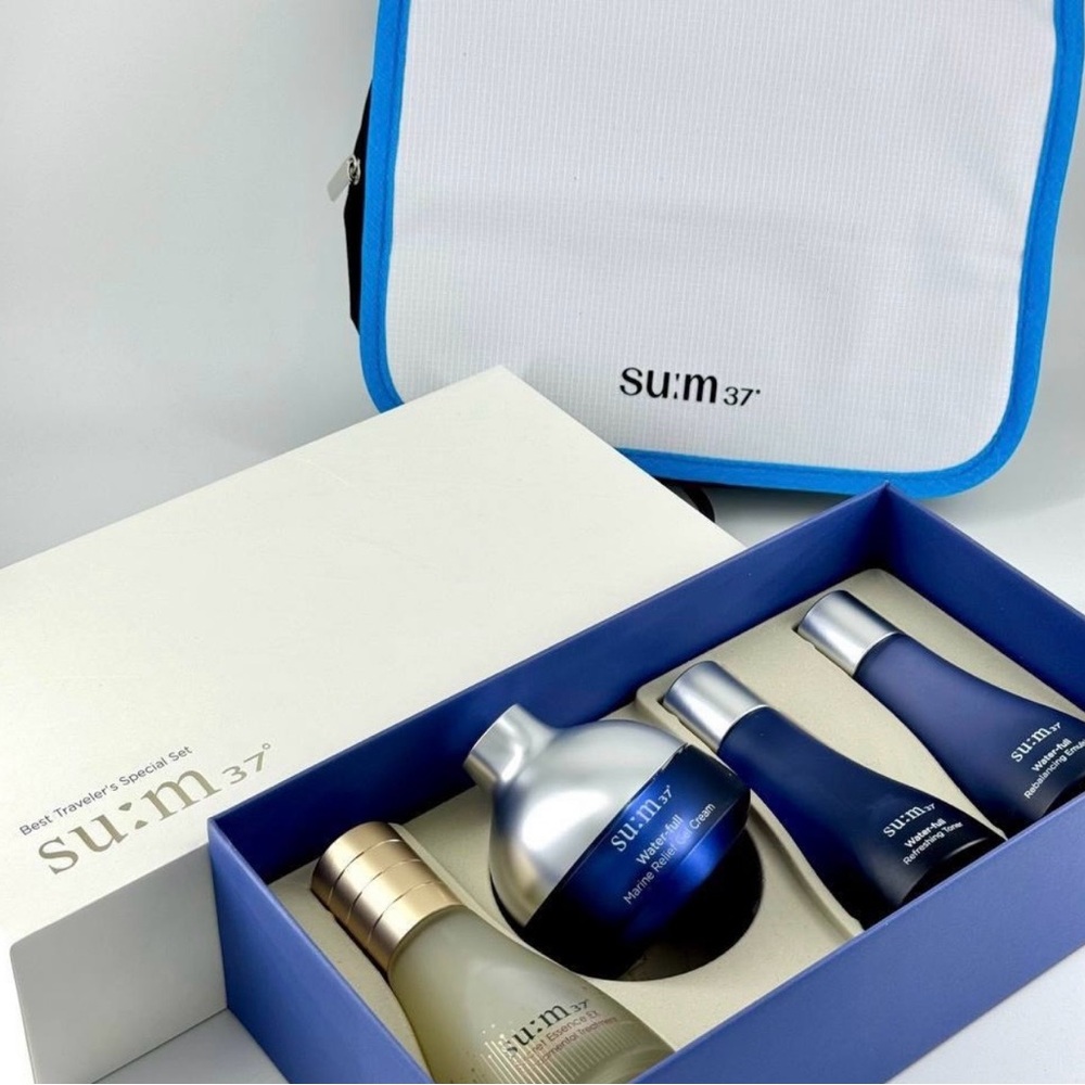 su:m37 Secret Essence Travel Set Water-Full Toner Emulsion Gel Cream K-Beauty